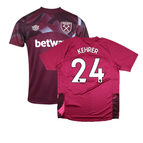 2022-2023 West Ham Warm Up Jersey (Grape Wine) (KEHRER 24)