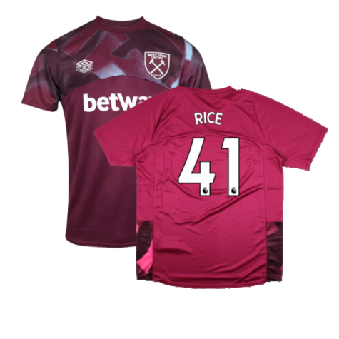 2022-2023 West Ham Warm Up Jersey (Grape Wine) (RICE 41)