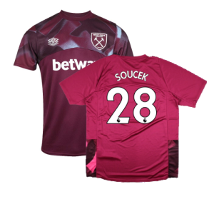 2022-2023 West Ham Warm Up Jersey (Grape Wine) (SOUCEK 28)