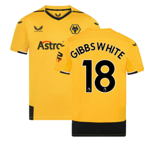 2022-2023 Wolves Home Shirt (GIBBS WHITE 18)