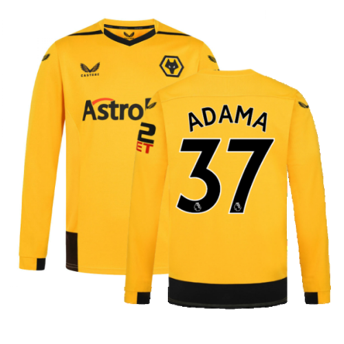 2022-2023 Wolves Long Sleeve Home Shirt (ADAMA 37)