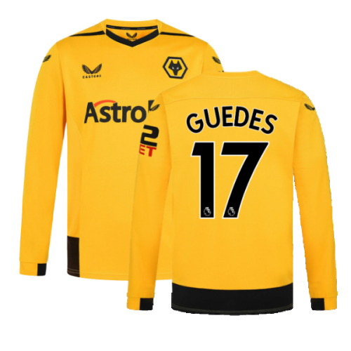 2022-2023 Wolves Long Sleeve Home Shirt (GUEDES 17)