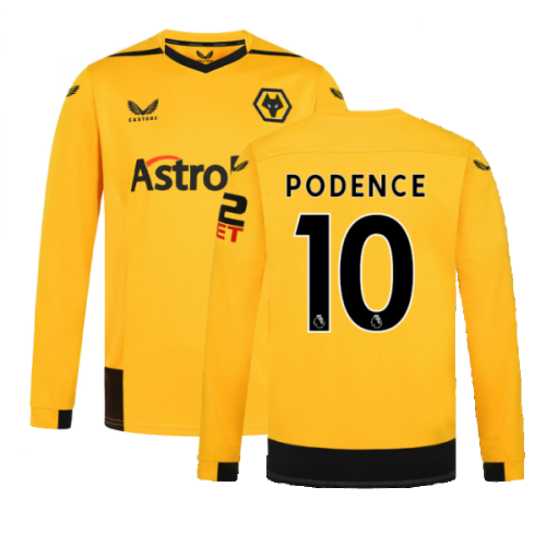 2022-2023 Wolves Long Sleeve Home Shirt (PODENCE 10)