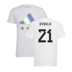 2022 Argentina World Cup Winners Tee (White) (DYBALA 21)