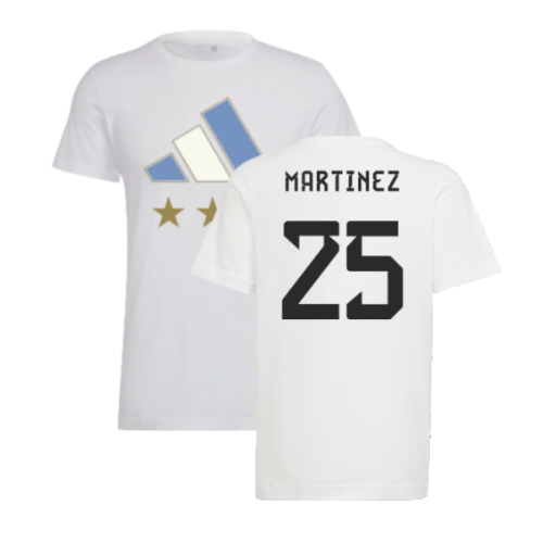 2022 Argentina World Cup Winners Tee (White) (MARTINEZ 25)