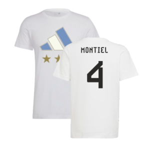 2022 Argentina World Cup Winners Tee (White) (MONTIEL 4)