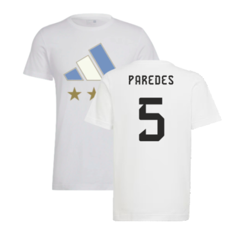 2022 Argentina World Cup Winners Tee (White) (PAREDES 5)