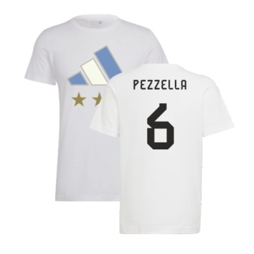 2022 Argentina World Cup Winners Tee (White) (PEZZELLA 6)