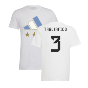 2022 Argentina World Cup Winners Tee (White) (TAGLIAFICO 3)