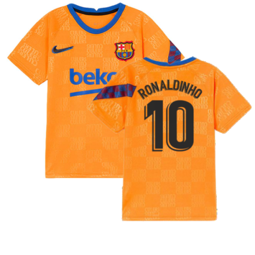 2022 Barcelona Nike Dri-Fit Pre Match Shirt (Kids) (RONALDINHO 10)