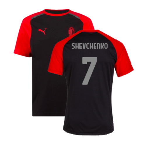 2023-2024 AC Milan Casuals Tee (Black) (Shevchenko 7)