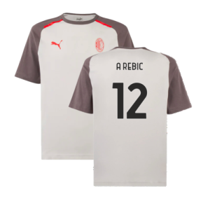 2023-2024 AC Milan Casuals Tee (Light Grey) (A Rebic 12)