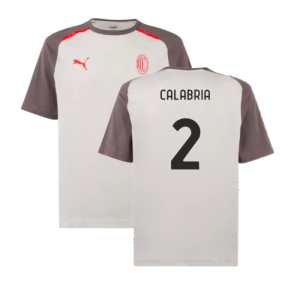 2023-2024 AC Milan Casuals Tee (Light Grey) (Calabria 2)