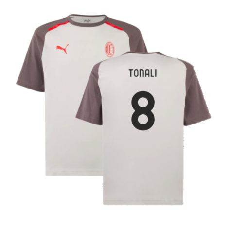 2023-2024 AC Milan Casuals Tee (Light Grey) (Tonali 8)