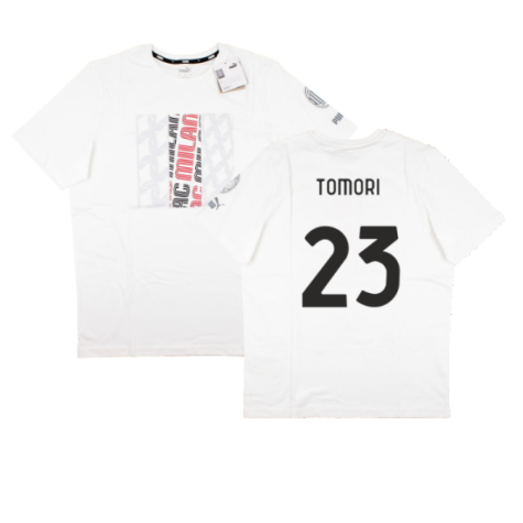 2023-2024 AC Milan FtblCore Graphic Tee (Grey) (Tomori 23)