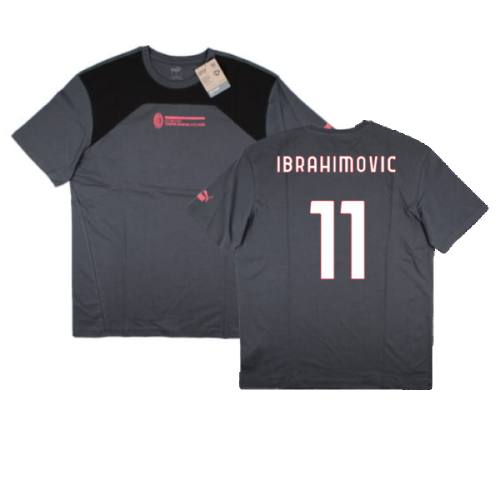 2023-2024 AC Milan FtblCulture Tee (Grey) (Ibrahimovic 11)