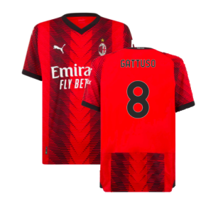 2023-2024 AC Milan Home Authentic Shirt (Gattuso 8)