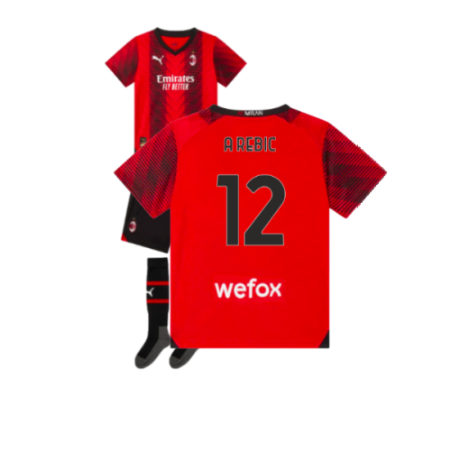 2023-2024 AC Milan Home Mini Kit (A Rebic 12)