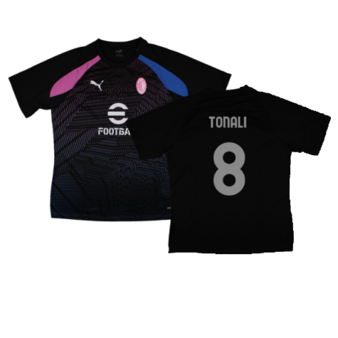 2023-2024 AC Milan Pre-Match Jersey (Black) (Tonali 8)