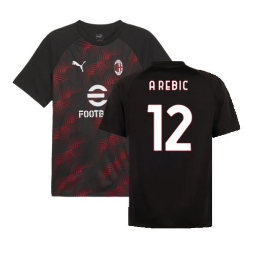 2023-2024 AC Milan Prematch SS Jersey (Black) (A Rebic 12)