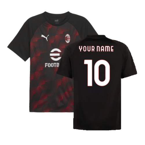 2023-2024 AC Milan Prematch SS Jersey (Black) (Your Name)