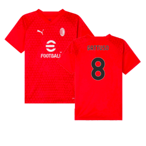 2023-2024 AC Milan Training Jersey (Red) - Kids (Gattuso 8)