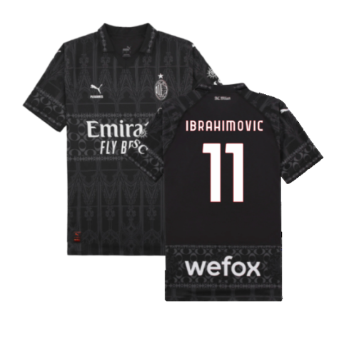 2023-2024 AC Milan x PLEASURES Authentic Jersey (Ibrahimovic 11)