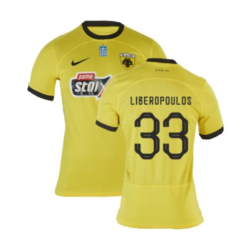 2023-2024 AEK Athens Home Shirt (Liberopoulos 33)