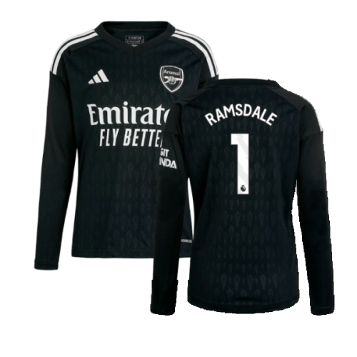 2023-2024 Arsenal Home Goalkeeper Shirt (Black) - Kids (RAMSDALE 1)