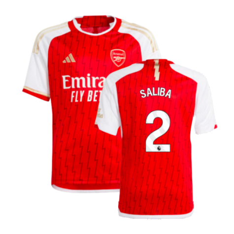 2023-2024 Arsenal Home Shirt (Kids) (Saliba 2)