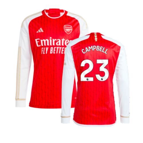 2023-2024 Arsenal Long Sleeve Home Shirt (Campbell 23)