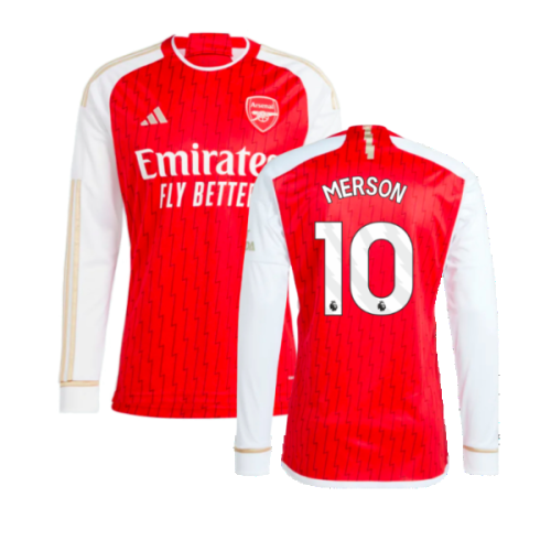 2023-2024 Arsenal Long Sleeve Home Shirt (Merson 10)