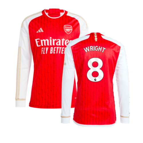 2023-2024 Arsenal Long Sleeve Home Shirt (Wright 8)