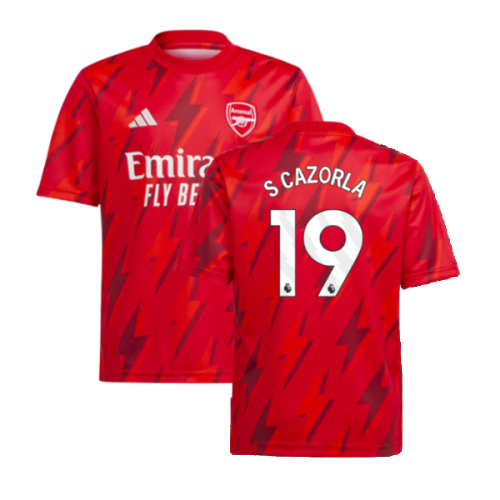 2023-2024 Arsenal Pre-Match Shirt (Red) - Kids (S Cazorla 19)