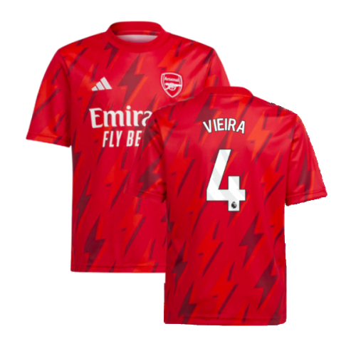 2023-2024 Arsenal Pre-Match Shirt (Red) - Kids (Vieira 4)