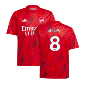 2023-2024 Arsenal Pre-Match Shirt (Red) - Kids (Wright 8)