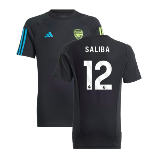 2023-2024 Arsenal Training Tee (Black) - Kids (Saliba 2)