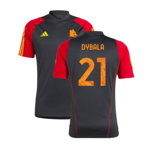 2023-2024 AS Roma Training Shirt (Black) (DYBALA 21)