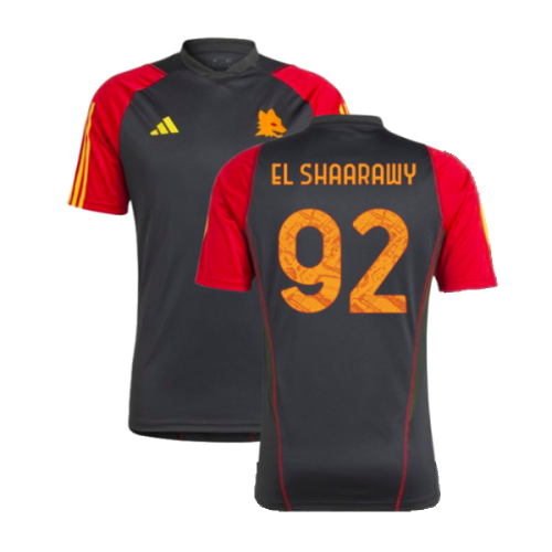 2023-2024 AS Roma Training Shirt (Black) (EL SHAARAWY 92)