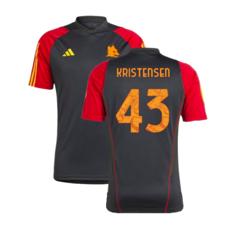 2023-2024 AS Roma Training Shirt (Black) (KRISTENSEN 43)