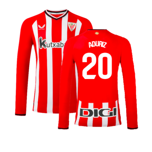 2023-2024 Athletic Bilbao Long Sleeve Home Shirt (Aduriz 20)