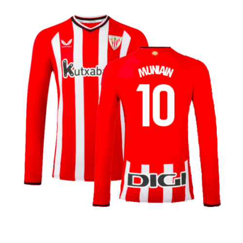 2023-2024 Athletic Bilbao Long Sleeve Home Shirt (Muniain 10)