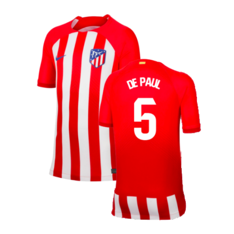 2023-2024 Atletico Madrid Home Shirt (Kids) (De Paul 5)