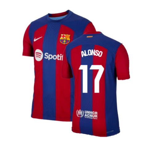 2023-2024 Barcelona Authentic Home Shirt (Alonso 17)