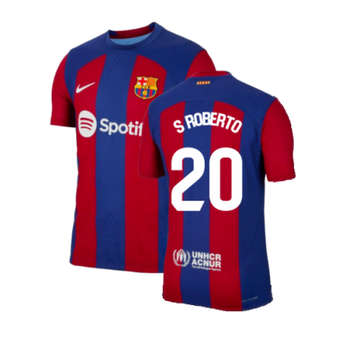 2023-2024 Barcelona Authentic Home Shirt (S Roberto 20)