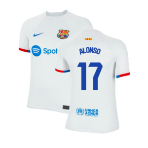 2023-2024 Barcelona Away Shirt (Kids) (Alonso 17)