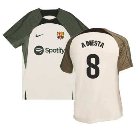 2023-2024 Barcelona Dri-Fit Strike Training Shirt (Grey) (A Iniesta 8)