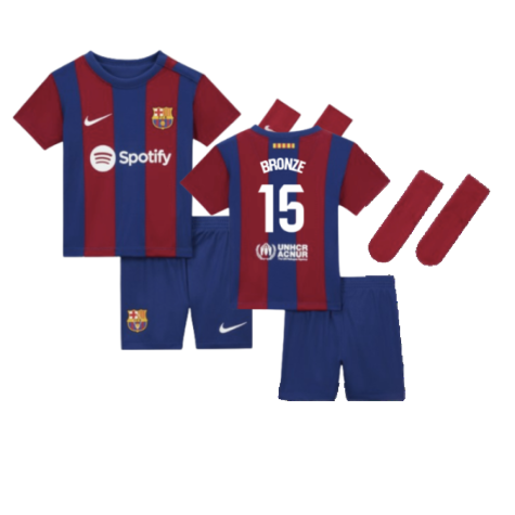 2023-2024 Barcelona Home Infant Baby Kit (Bronze 15)