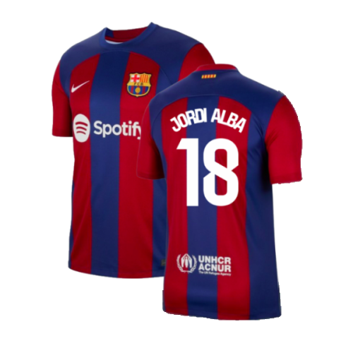 2023-2024 Barcelona Home Shirt (Jordi Alba 18)