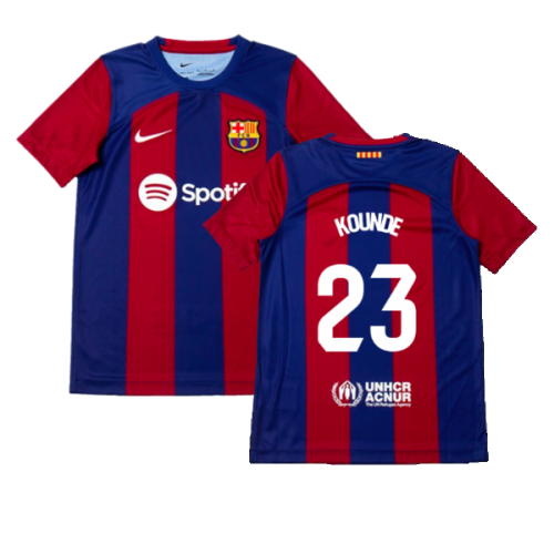 2023-2024 Barcelona Home Shirt (Kids) (Kounde 23)